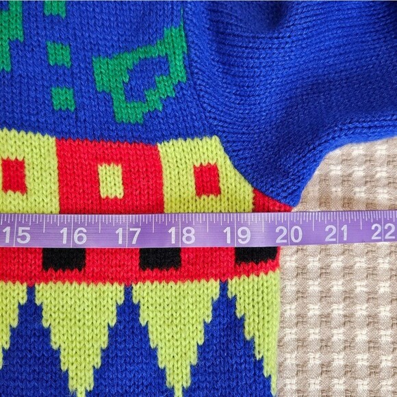 Vintage 90s Avon Fashions Bold Multi Color Abstract Pattern Long Sleeve Sweater - Picture 7 of 9